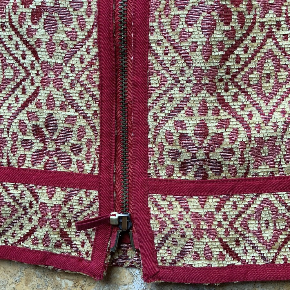 Etcetera Fully Lined Boho Red/Gold Embroidered/Zip - image 4